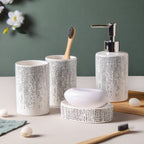 Noelle White Patterned Bath Set Of 4 Nestasia
