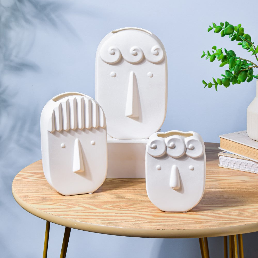 Nordic Ceramic Face Vase Small Nestasia