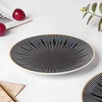 Lunaria Ceramic Snack Plate Black 8 Inch Nestasia