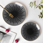 Lunaria Ceramic Snack Plate Black 8 Inch Nestasia
