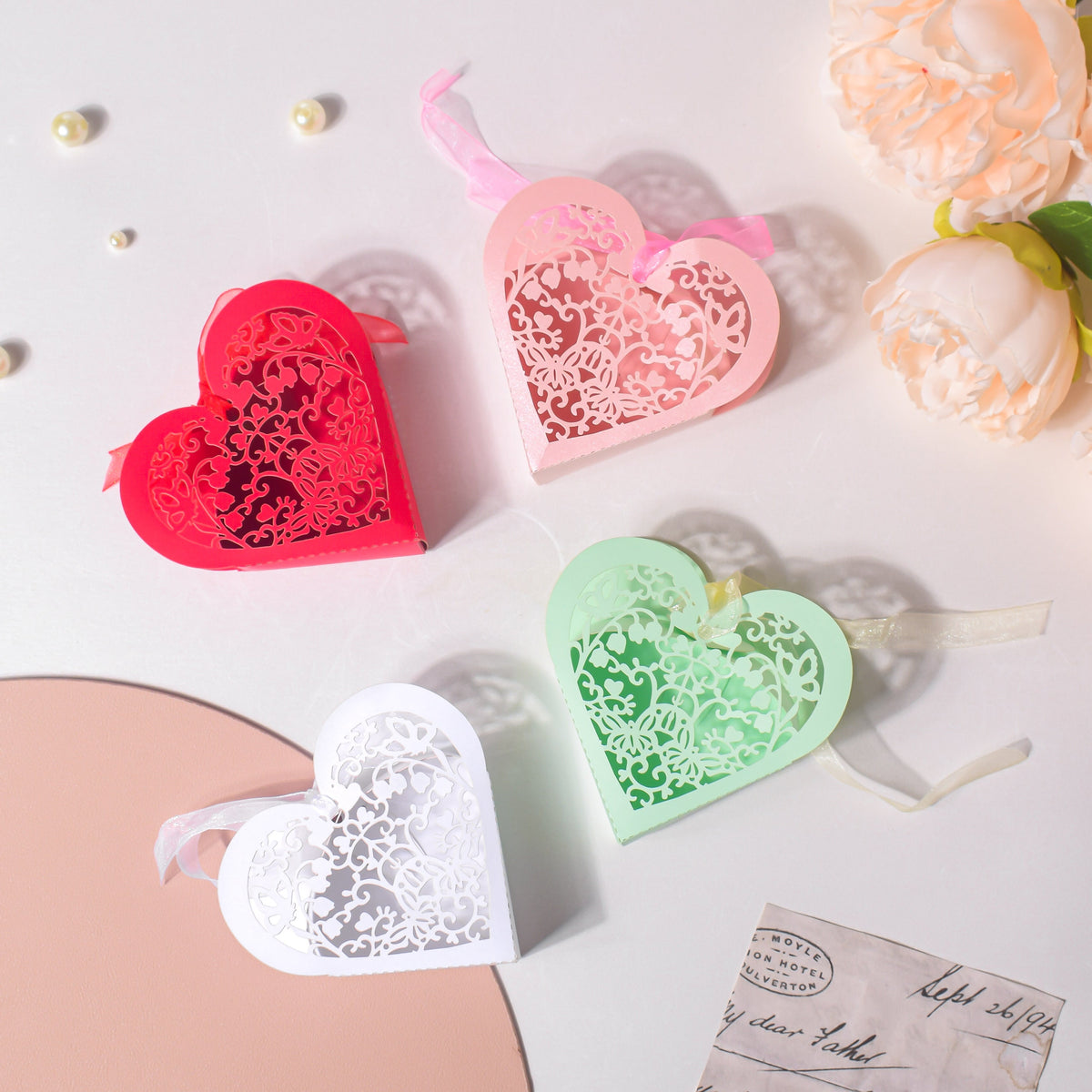 Mint Green Heart Paper Gift Box Set of 20 Nestasia