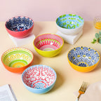 Mandala Ceramic Snack Bowl White 400ml Set Of 2 Nestasia
