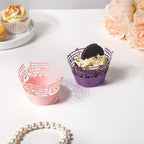 Purple Musical Notes Lace Cupcake Wrapper Set of 20 Nestasia