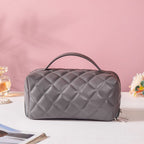 Makeup Pouch Large Capacity Quilted Grey Nestasia