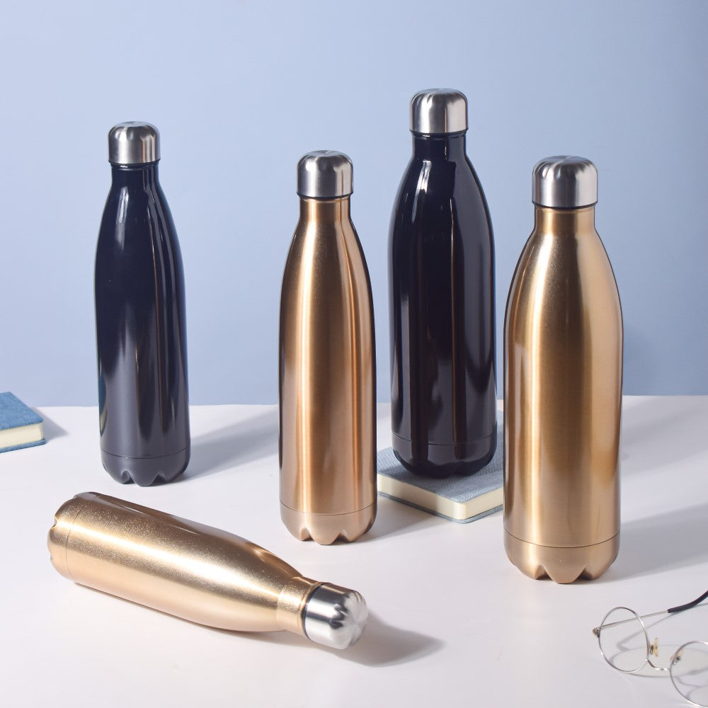 Stainless Steel Water Bottle Black 750ml Nestasia