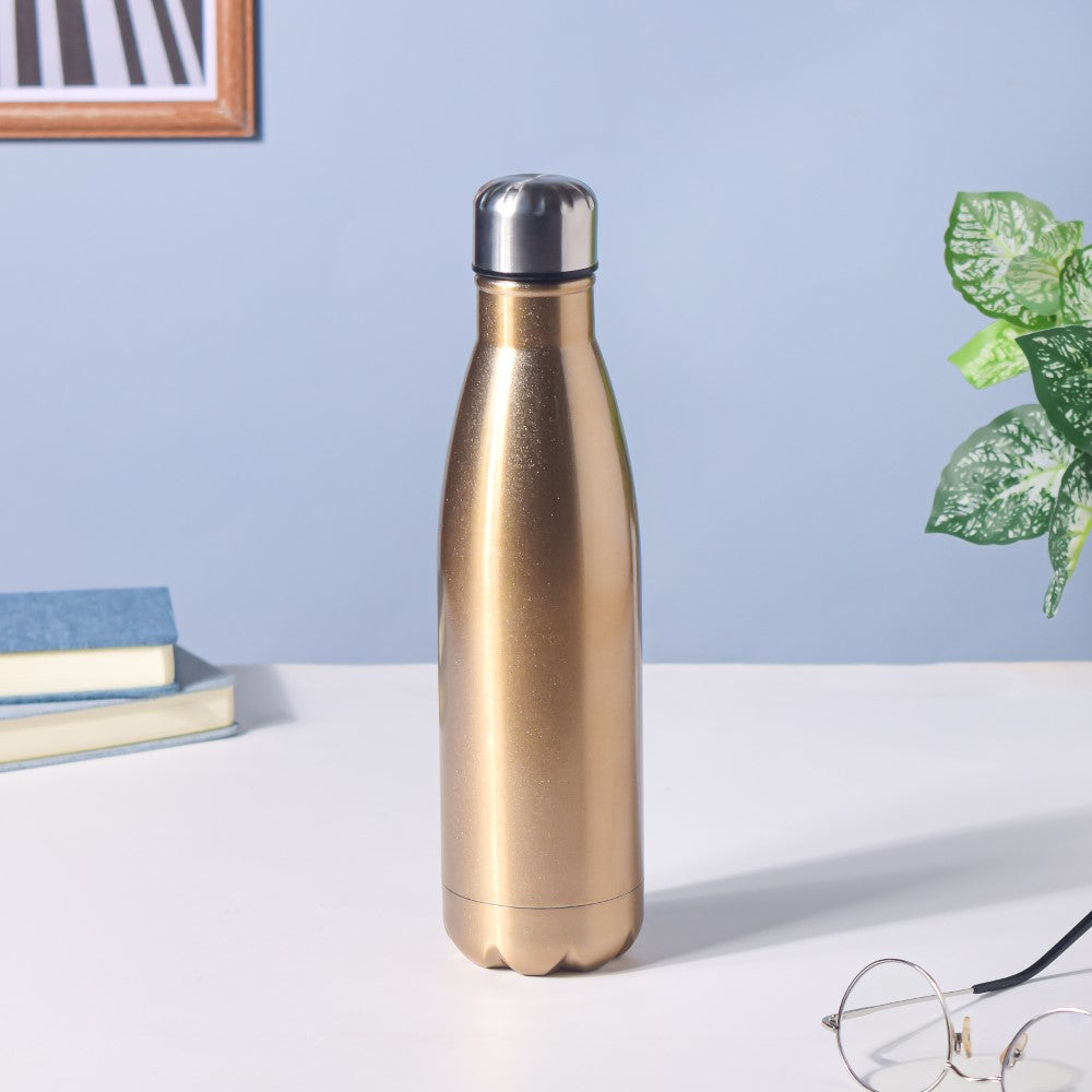 Stainless Steel Water Bottle Gold 500ml Nestasia