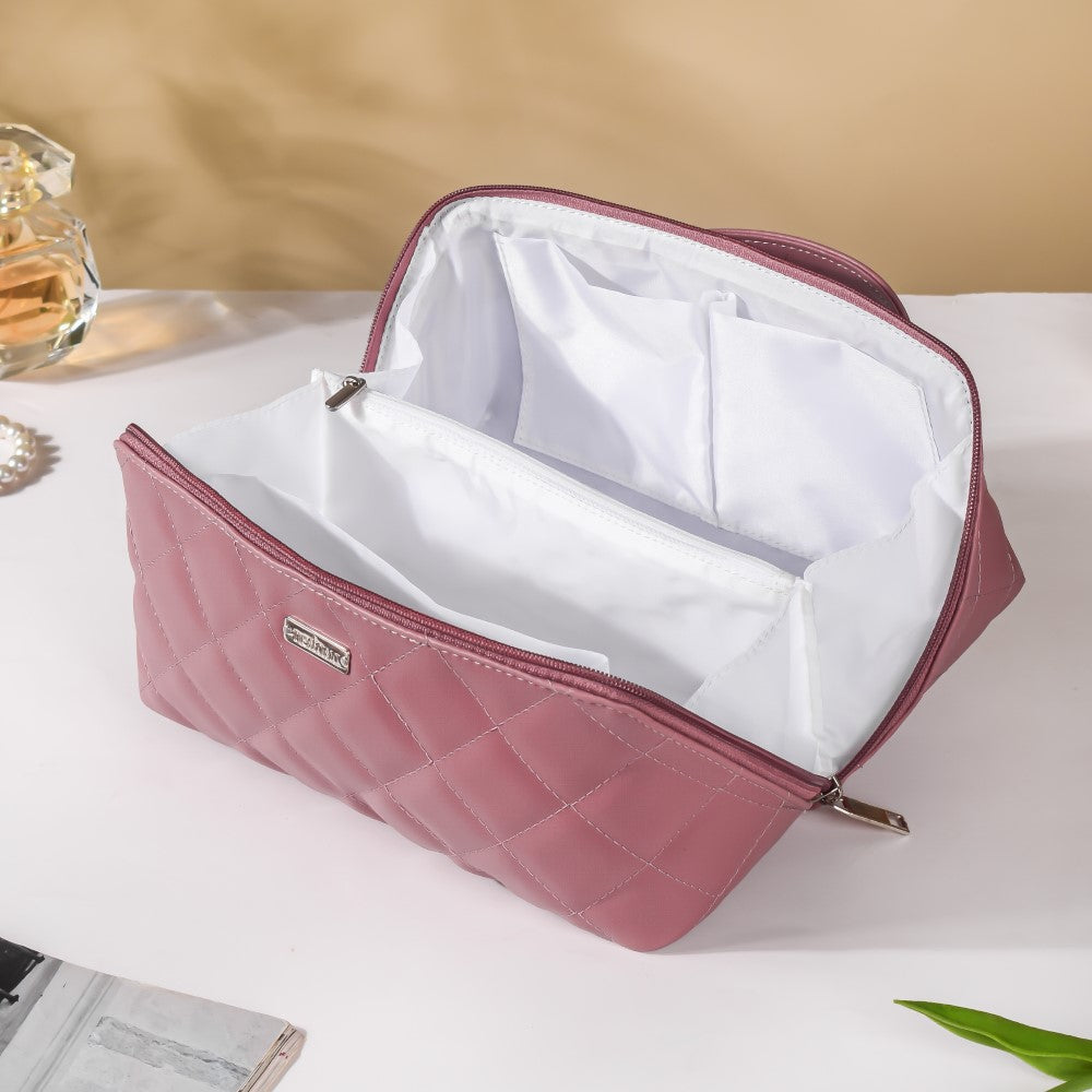 Makeup Pouch Organiser Pink Large Capacity Nestasia