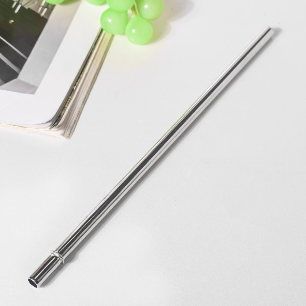 Double Walled Tumbler With Straw Silver 500ml Nestasia
