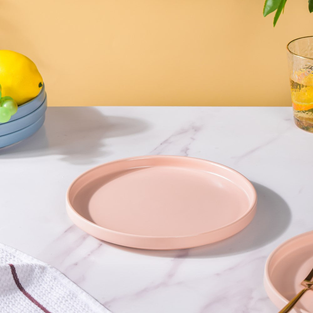 Modern Stoneware Snack Plate Pink Nestasia