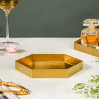 Hexa Decoration Tray Golden Small Nestasia