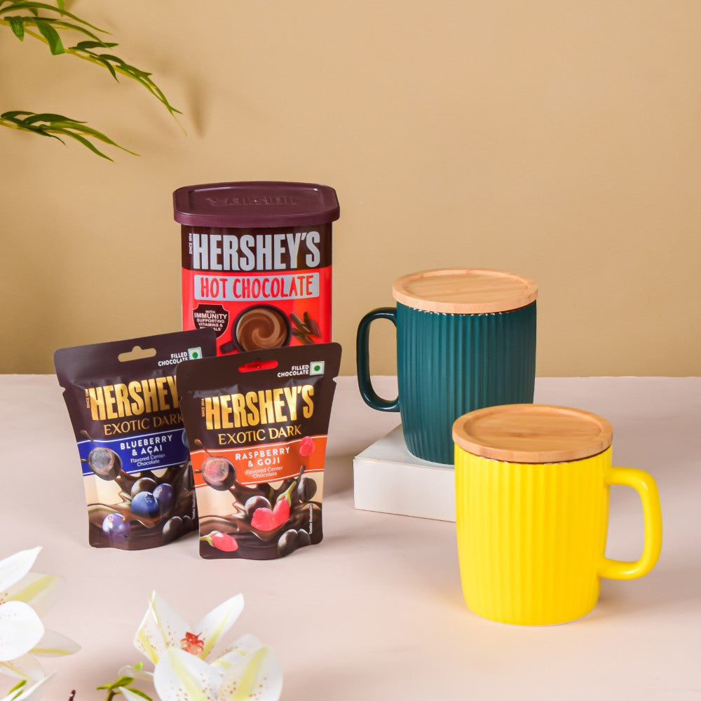 Vibrant Ceramic Mugs Gift Hamper Set Of 5 Nestasia