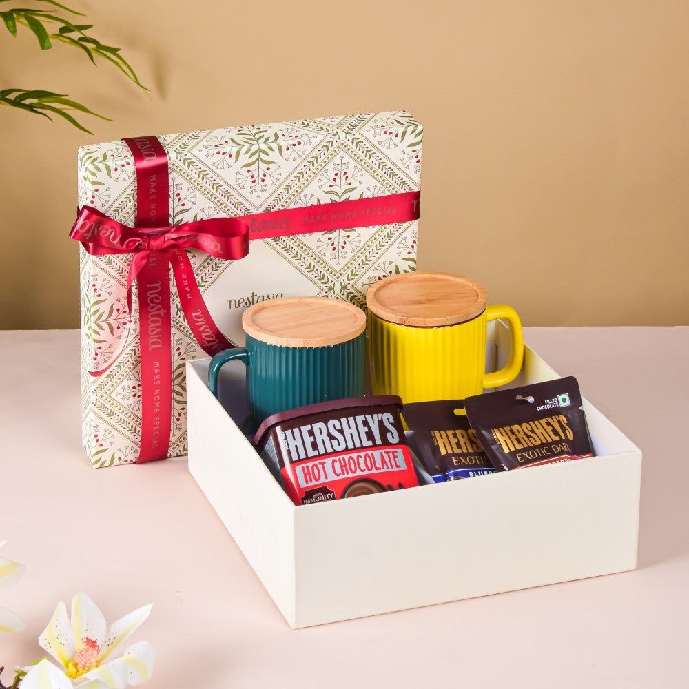 Vibrant Ceramic Mugs Gift Hamper Set Of 5 Nestasia