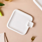 Serena Lily White Square Section Plate Small Nestasia