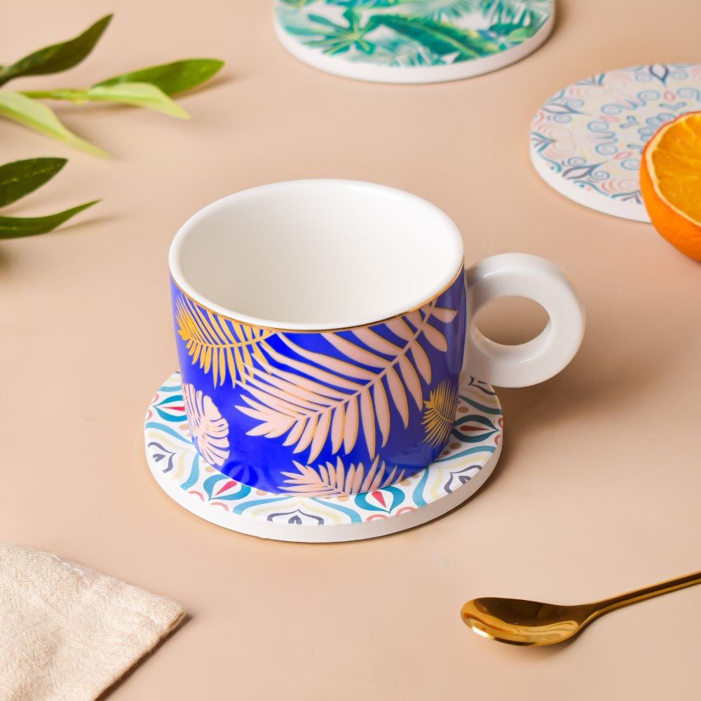 Havanna Ceramic Cup With Coaster 200 ml Nestasia