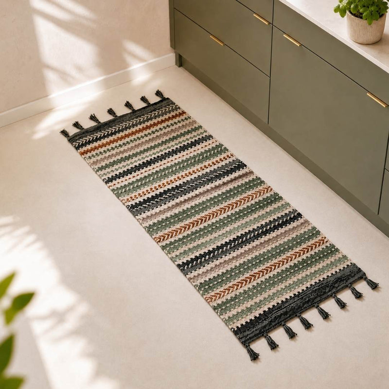 Boho Tassel Cotton Runner Mat 130x50cm Nestasia