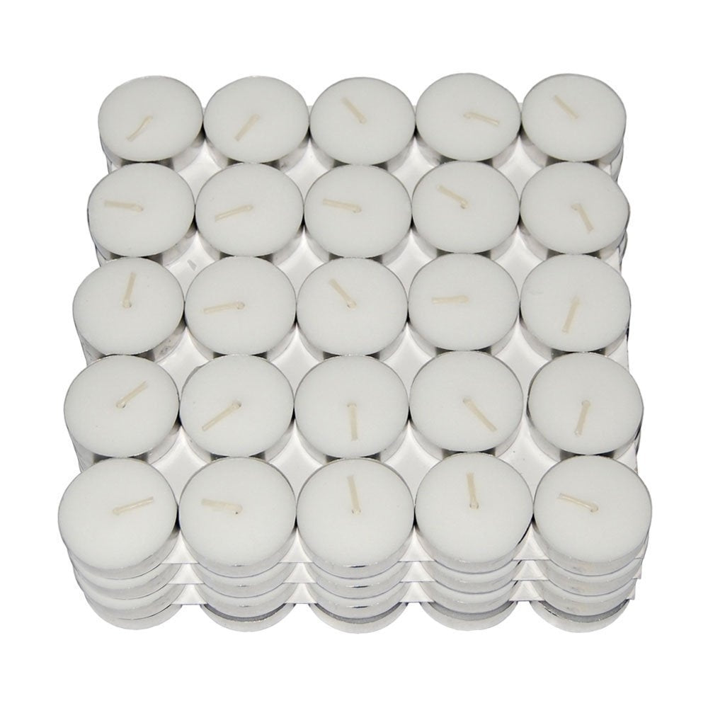 Set of 50 Unscented White Tea Light Candles Kafalo