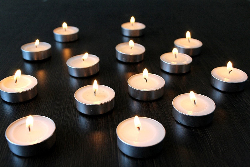 Set of 50 Unscented White Tea Light Candles Kafalo