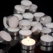 Set of 50 Unscented White Tea Light Candles Kafalo