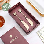 Palm Tree Brass Butter Knife Set Of 2 Nestasia
