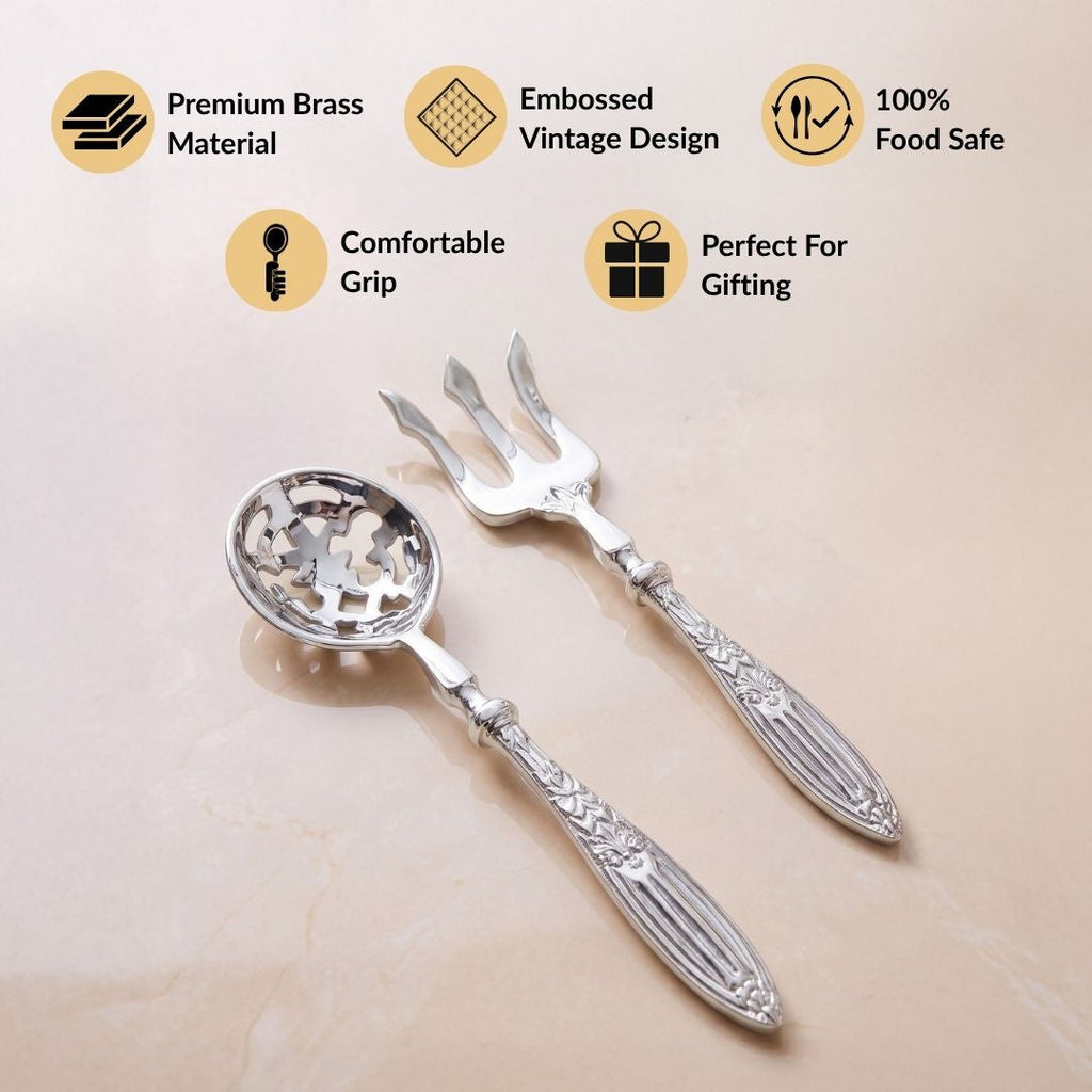 Vintage Serving Spoon And Fork Set Of 2 Nestasia