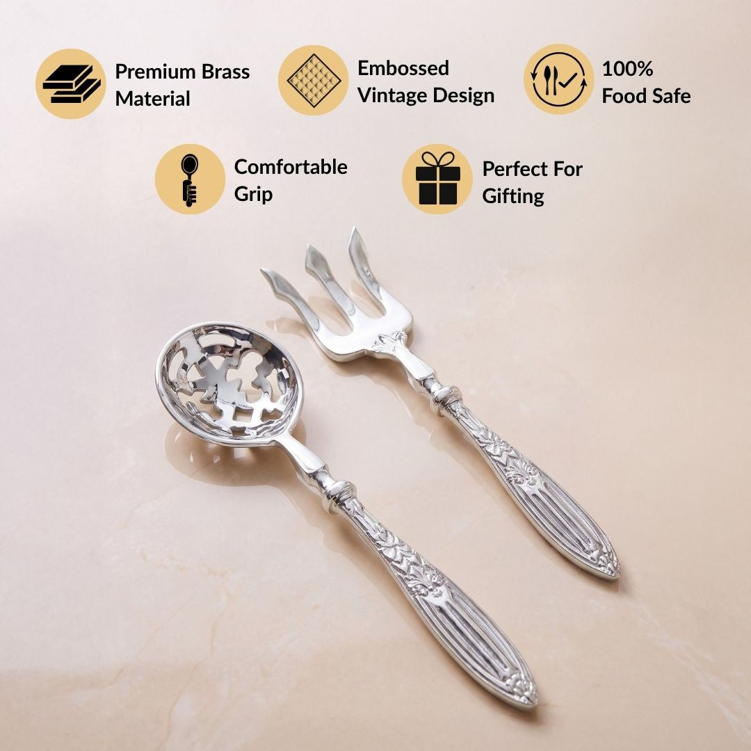 Vintage Serving Spoon And Fork Set Of 2 Nestasia
