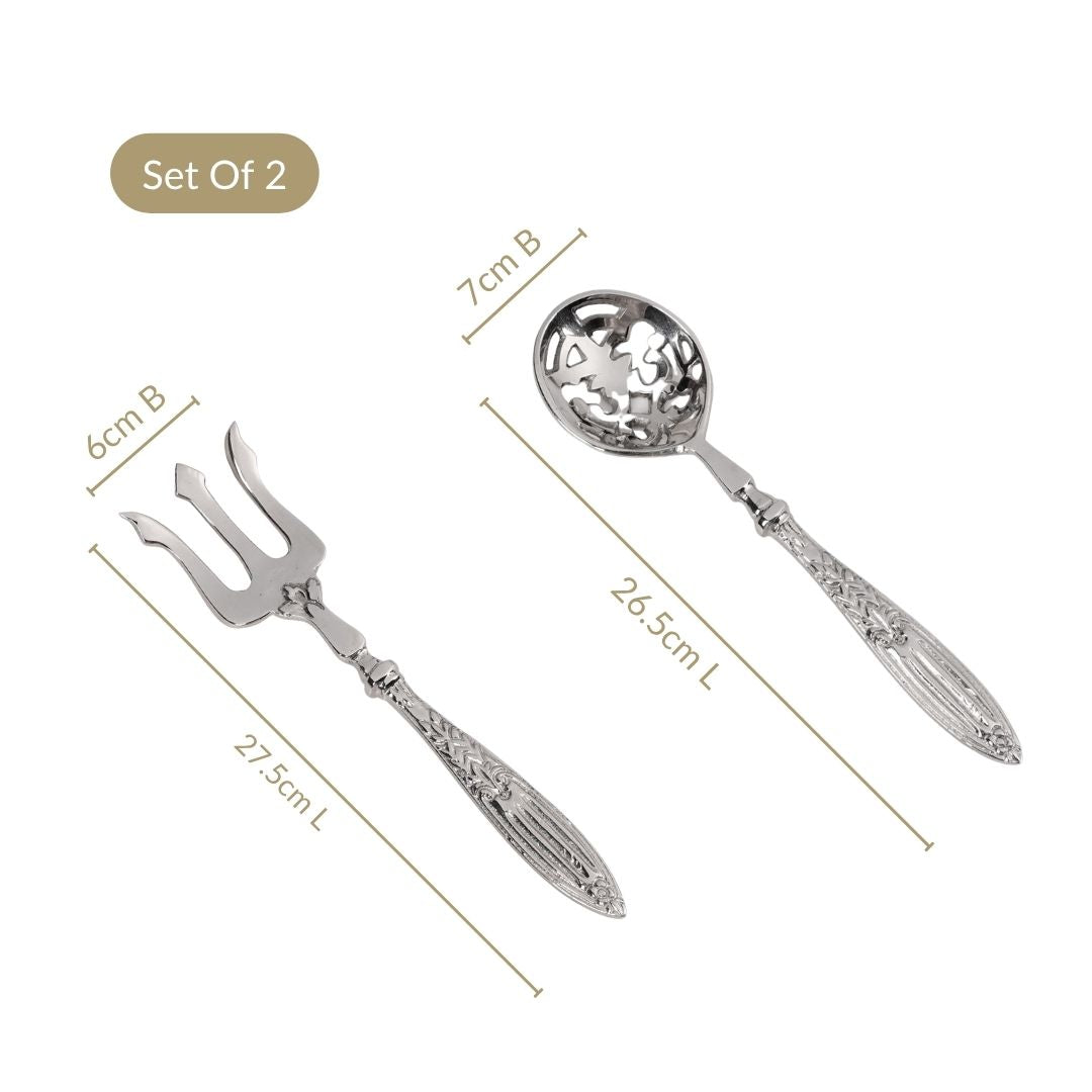 Vintage Serving Spoon And Fork Set Of 2 Nestasia