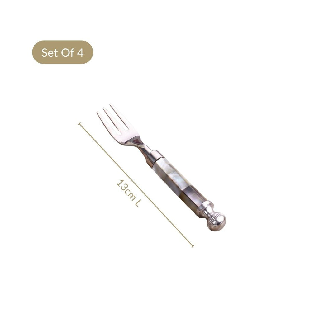 Mosaic Mother Of Pearl Cocktail Fork Set Of 4 Nestasia
