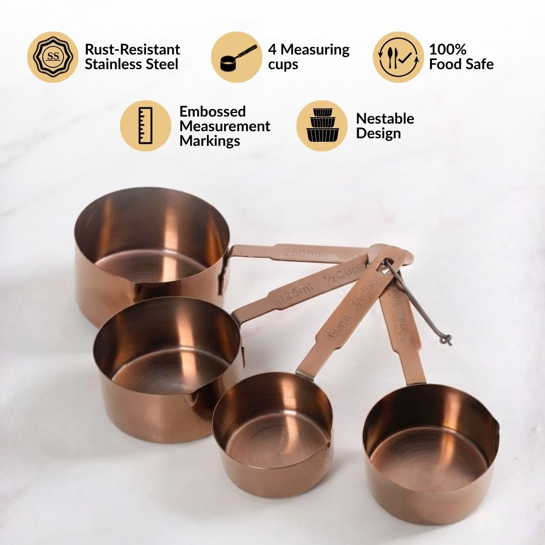 Cafecore Bronze Measuring Cups Set Of 4 Nestasia