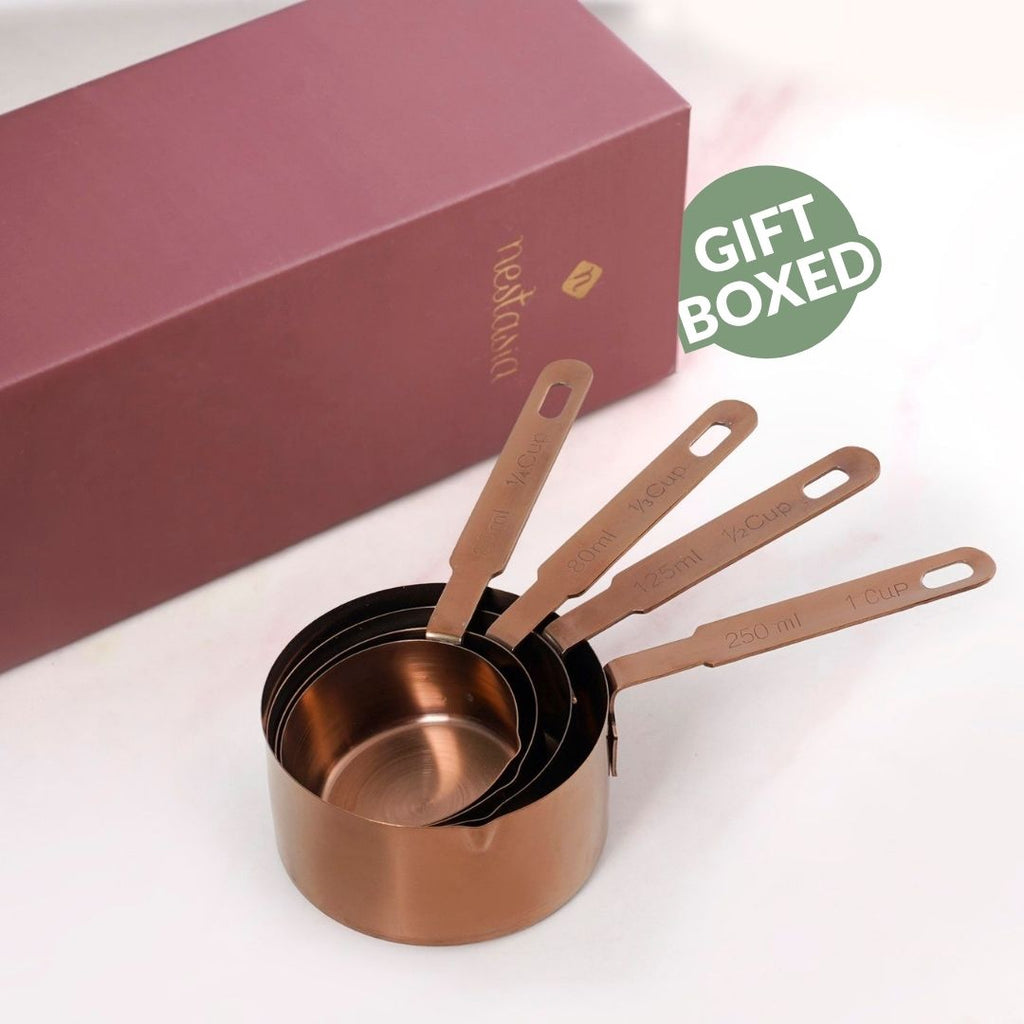 Cafecore Bronze Measuring Cups Set Of 4 Nestasia