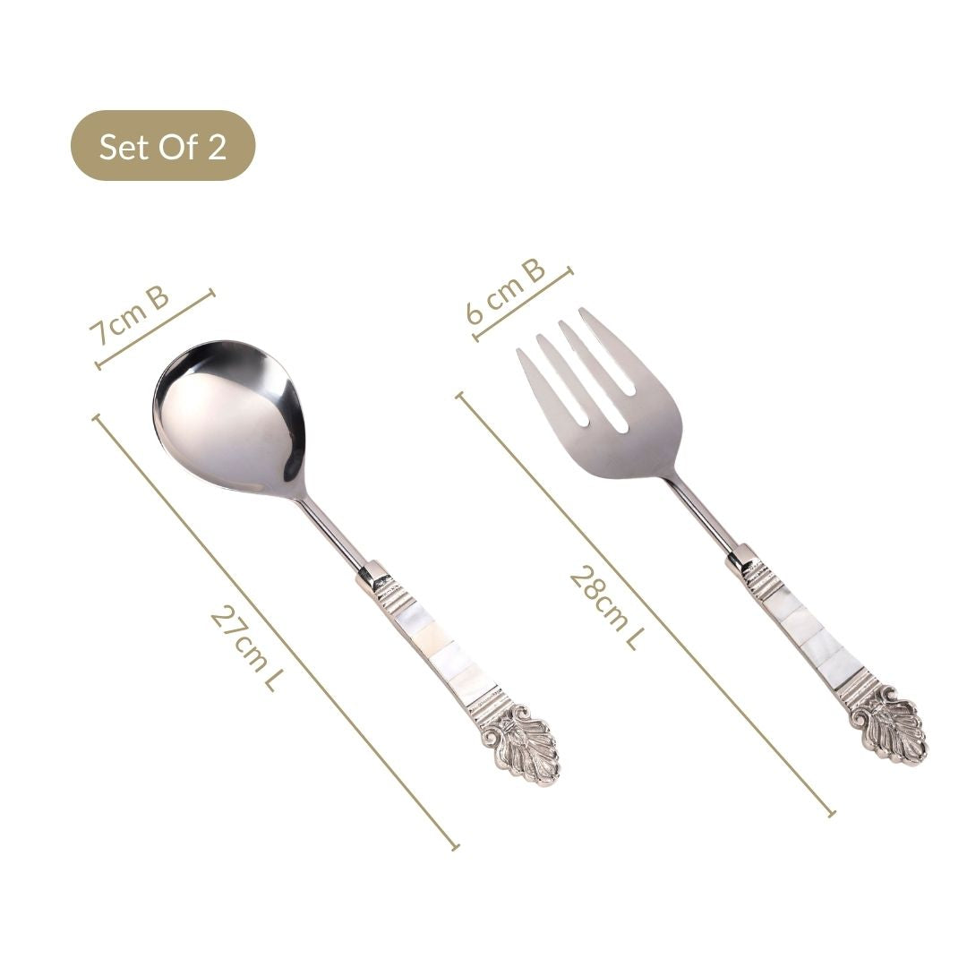 Baroque MOP Serving Spoon Set Of 2 Nestasia