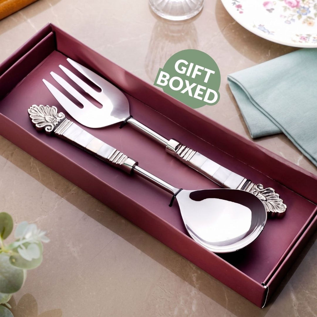 Baroque MOP Serving Spoon Set Of 2 Nestasia