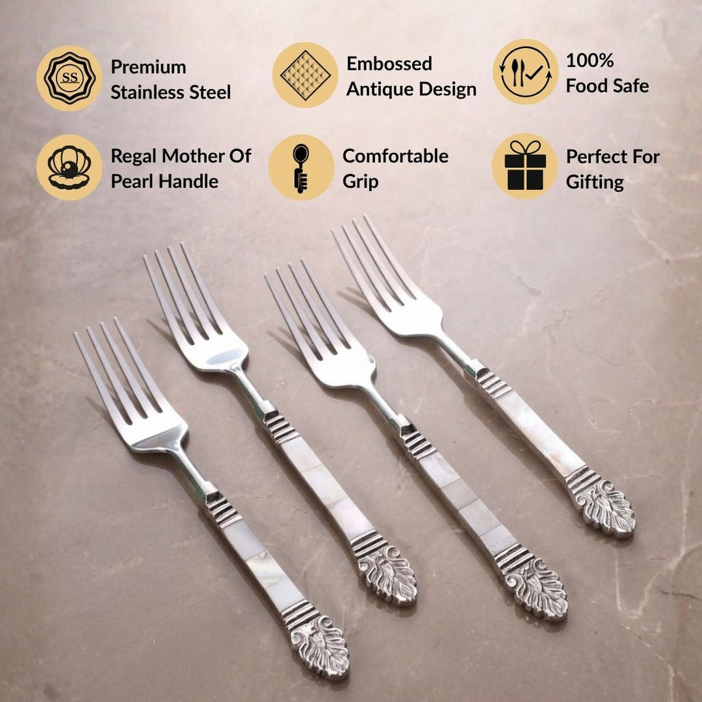 Baroque Mother Of Pearl Dinner Fork Set Of 4 Nestasia