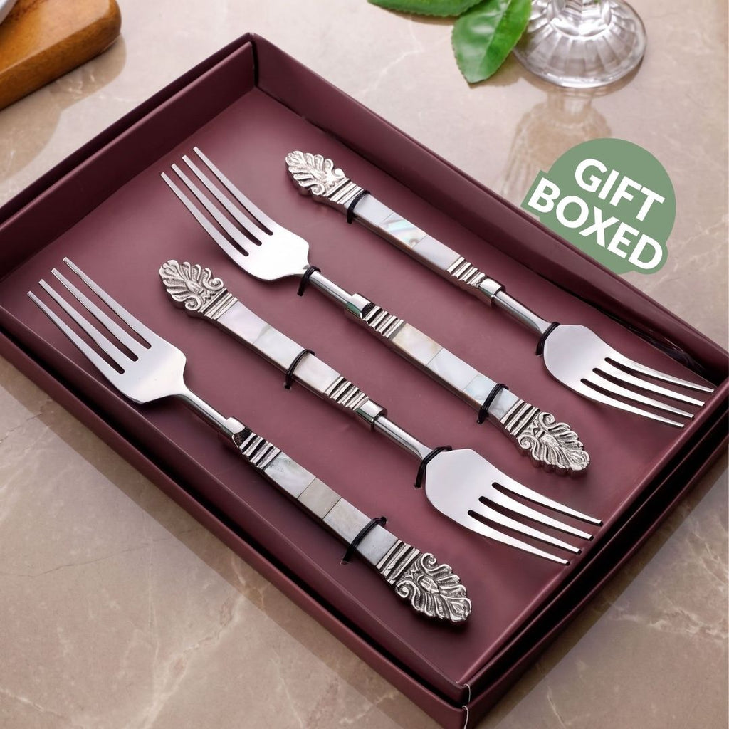Baroque Mother Of Pearl Dinner Fork Set Of 4 Nestasia