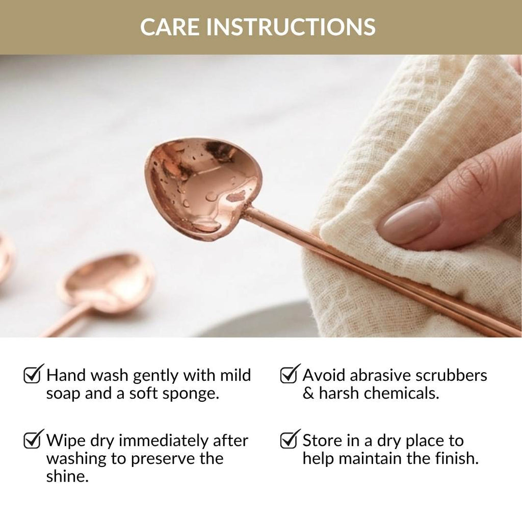 Brass Heart Spoon Set Of 4 Rose Gold Nestasia