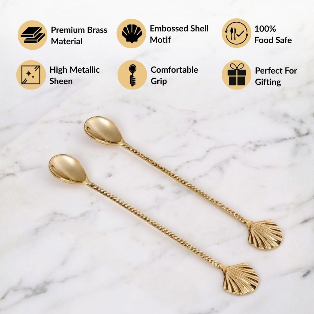 Shell Stirring Spoon Set Of 2 Nestasia