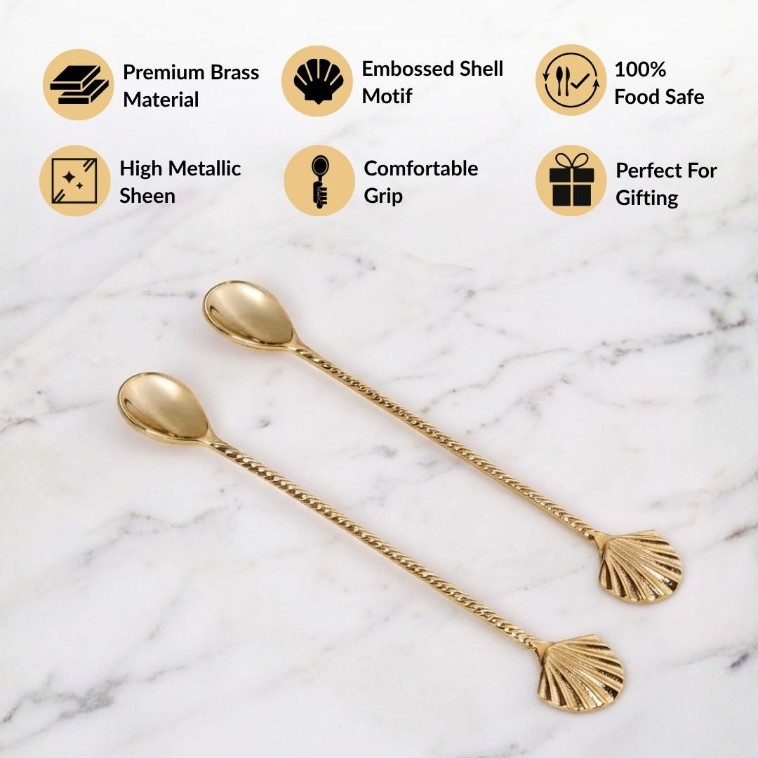 Shell Stirring Spoon Set Of 2 Nestasia