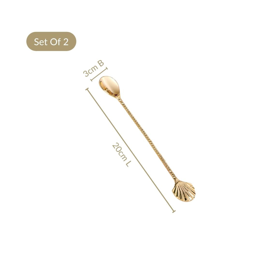 Shell Stirring Spoon Set Of 2 Nestasia