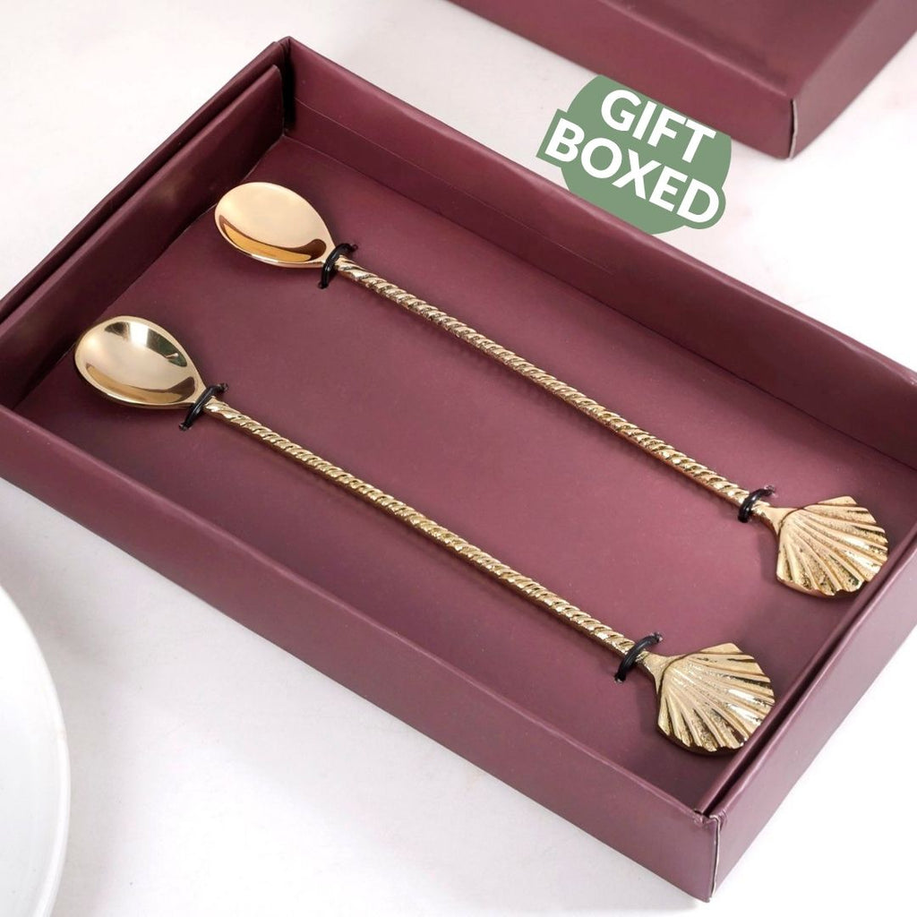 Shell Stirring Spoon Set Of 2 Nestasia