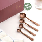 Rustic Cafecore Bronze Measuring Spoon Set Of 4 Nestasia