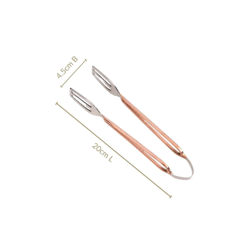 Hammered Rose Gold Stainless Steel Tongs Nestasia