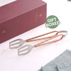 Hammered Rose Gold Stainless Steel Tongs Nestasia