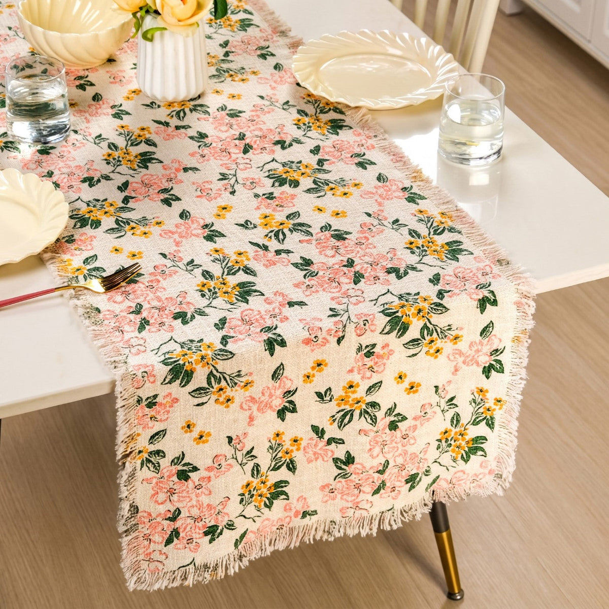Floral Whisper Cotton Runner 182x40cm Nestasia