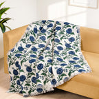 Hydrangea Grace Cotton Couch Throw 152x127cm Nestasia