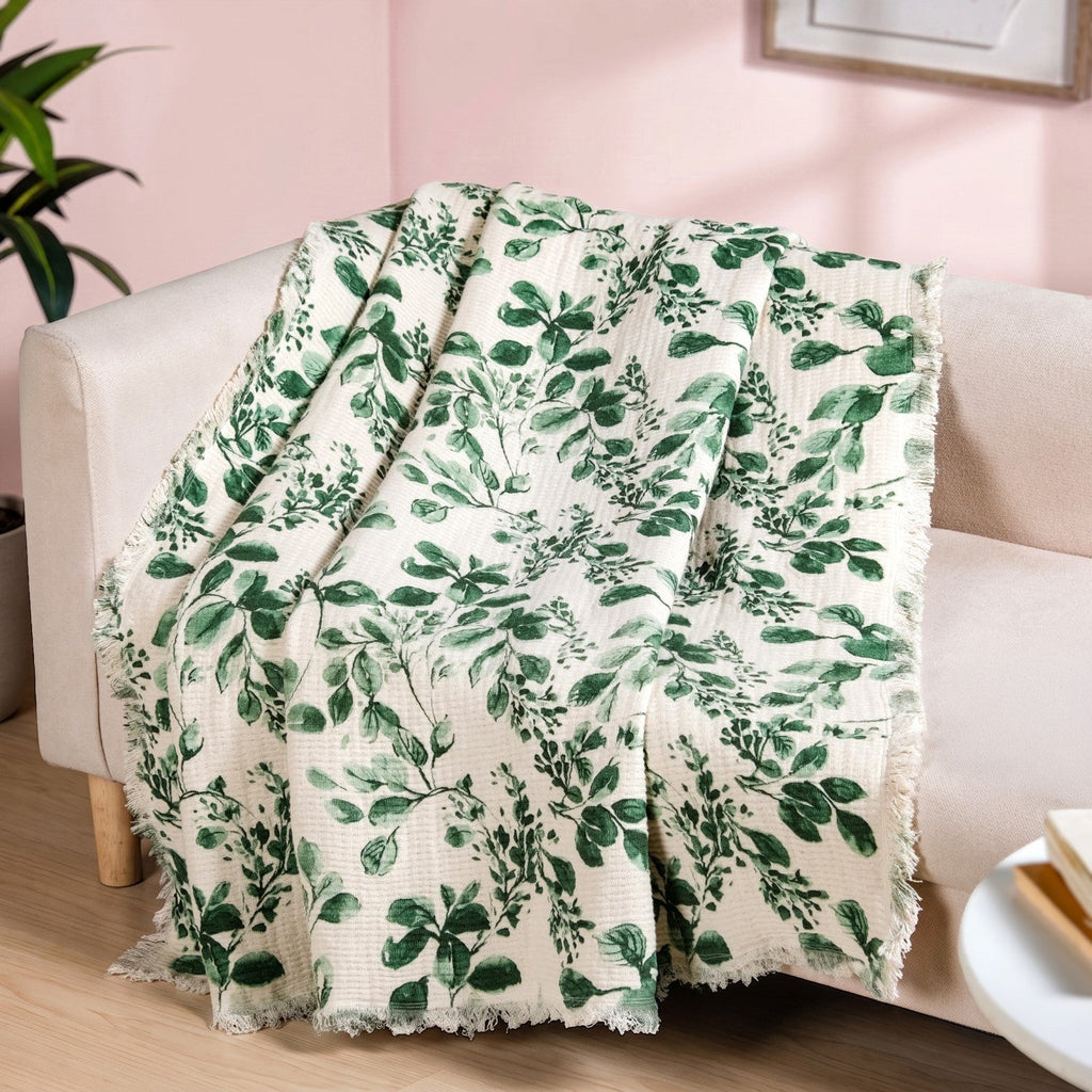 Forest Trail Cotton Sofa Throw 152x127cm Nestasia