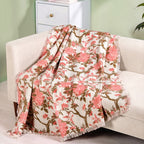 Blush Chinoiserie Cotton Throw 152x127cm Nestasia