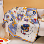 Galaxy Alphabet ABCD Knitted Kids Learning Cotton Throw 152x125cm Nestasia