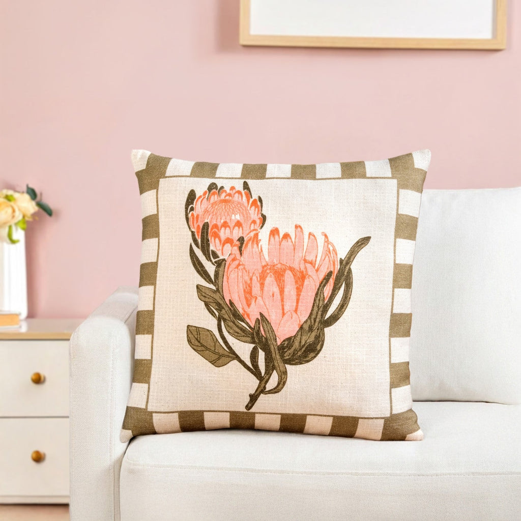 Protea Cotton Cushion Cover 46x46cm Nestasia