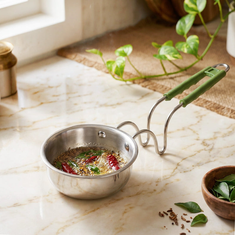 Induction Safe Triply Stainless Steel Tadka Pan 300ml Nestasia