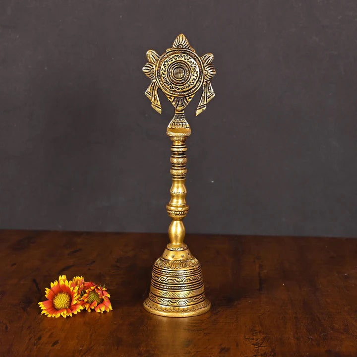Brass Chakra Handbell (10.5 Inch) Vedansh Craft