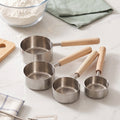 Classic Wooden Handle Measuring Cup Set Of 4 Nestasia
